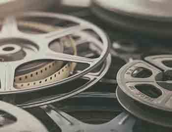 Film reel at a movie theatre