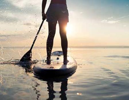 SUP racer in the water