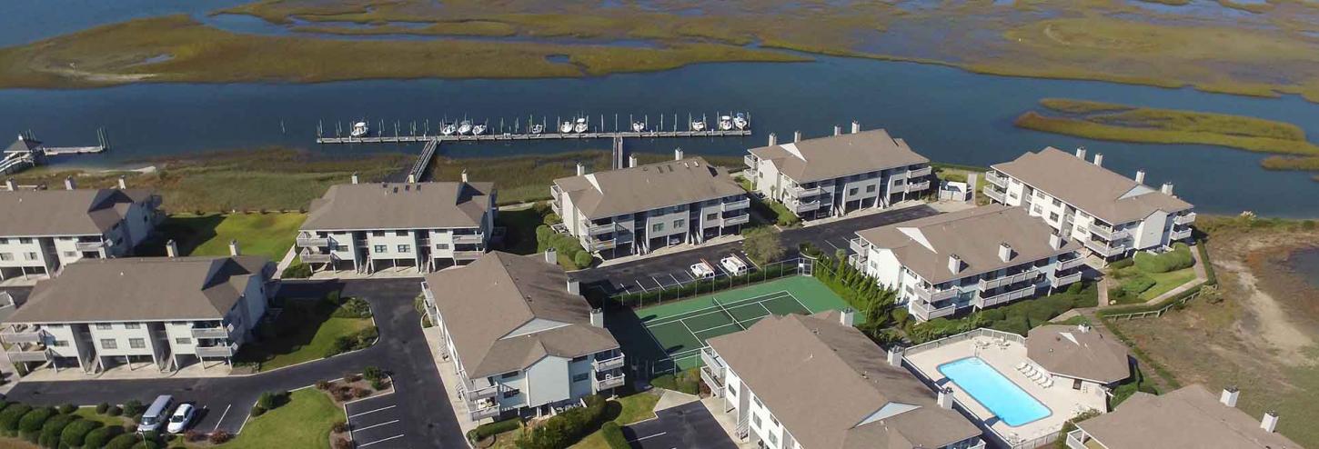 Ariel view of Cordgrass Bay condos