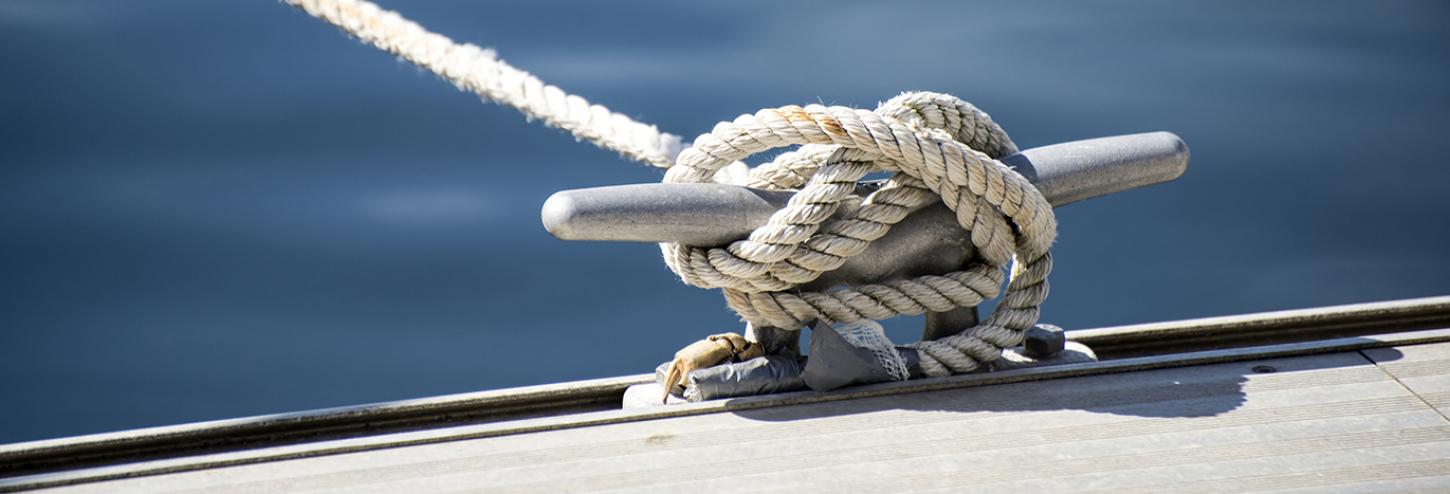 Boat rope and water