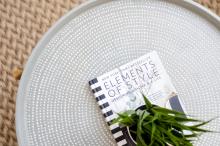 coffee table book on a table in a vacation rental