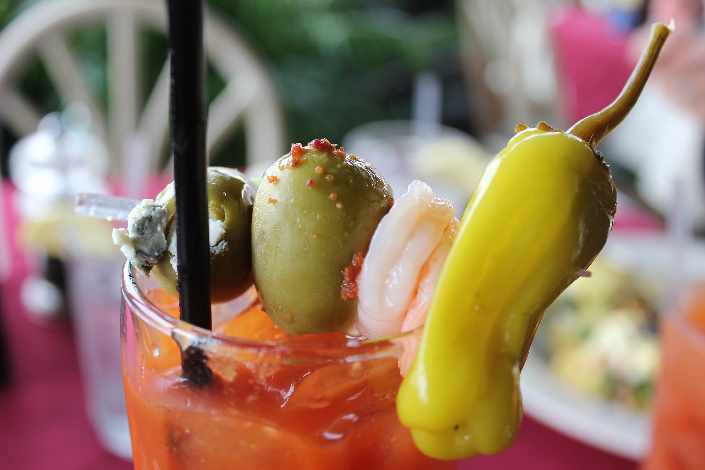 Bloody Mary Cocktail with Shrimp