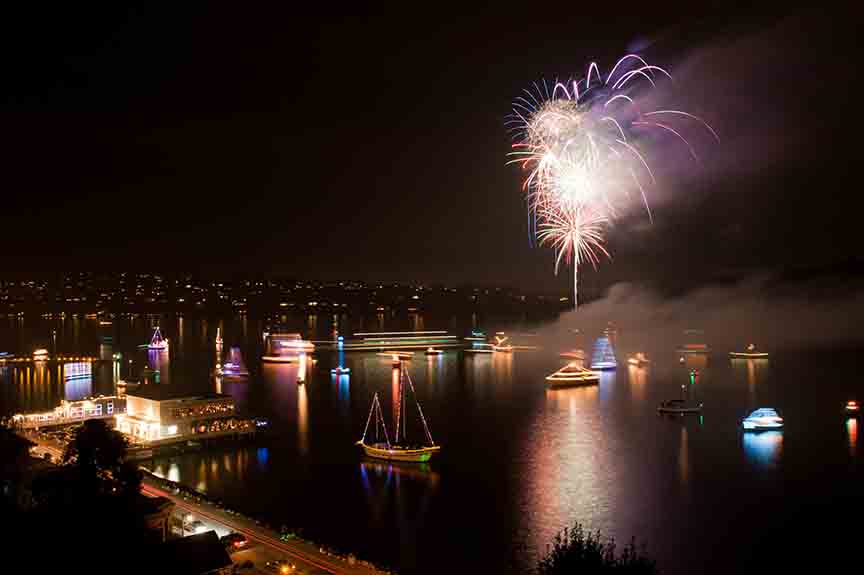 Flotilla boat parade on the water